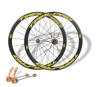 ksxnkhk Paire de Roues de vélo de Route 700C, Jantes en Alliage d'aluminium, Roues Avant et arrière à démontage Rapide, Frein V-Brake, 144 clics, moyeux 20/24H pour Cassettes 8/9/10/11 VIT