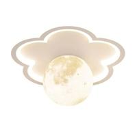 ksxnkhk Plafonnier de Chambre à Coucher Cm Moon, Hauteur 13 cm, LED 3 Couleurs à intensité Variable, en Fer et résine, pour couloirs et entrées (Fleur)