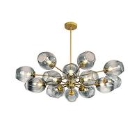 ksxnkhk Plafonnier E27 Starburst, sphère en Verre soufflé à la Main Pendant l'éclairage, Lustre Nordique Moderne Spoutnik, Lustre à Branches du Milieu du siècle - Abat-Jour Gris fumé dégra