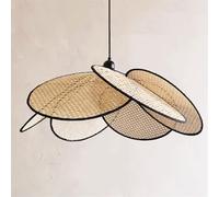 ksxnkhk Plafonnier en Forme de dôme, 1 Lampe, Finition Bois de chêne et Fer, Couleur Macaron, culot E27, Montage Semi-encastré, pour îlot de Cuisine, Salle à Manger, Bleu, 35 cm
