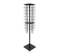 ksxnkhk Porte-revues Rotatif à 36 Compartiments, Support métallique au Sol, Porte-Affiche de 160 cm de Haut, présentoir pour catalogues, brochures, Salons Professionnels, magasins de détai