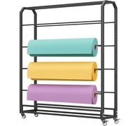 ksxnkhk Support de Rangement pour Rouleaux de Tissu Commercial, Grand présentoir Textile avec Tige de Suspension réglable, Support Organisateur Mobile pour Rouleau de Vinyle/Rouleau de cui