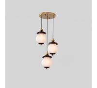 ksxnkhk Suspension 3 lumières Style Antique Chinois, Lampe Suspendue rétro en métal et Verre, pour Table à Manger, Chambre à Coucher, Chevet, Petite Lampe Suspendue E27