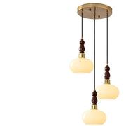 ksxnkhk Suspension de Cuisine Vintage à 3 lumières E27 en Verre Beige, Style rétro, luminaire décoratif d'intérieur, idéal pour Une Salle à Manger, Une Chambre à Coucher, Un Chevet ou Un c
