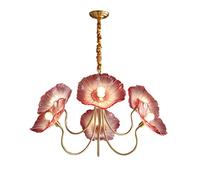 ksxnkhk Suspension Feuille de Lotus, luminaire en Verre Violet, Lustre Nordique doré Moderne, luminaire français, Style Ferme Classique, Restaurant, îlot de Cuisine