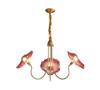 ksxnkhk Suspension Feuille de Lotus, luminaire en Verre Violet, Lustre Nordique doré Moderne, luminaire français, Style Ferme Classique, Restaurant, îlot de Cuisine