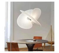 ksxnkhk Suspension LED Moderne en Tissu à Fleurs Blanches, Lustre de Salon, de Salle à Manger, plafonnier décoratif pour la Maison (Blanc Froid, diamètre 60 cm)