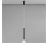 ksxnkhk Suspension LED Noire cylindrique à Long Tube, luminaire de Plafond Minimaliste pour Restaurant, Bureau, Bar, îlot de Cuisine