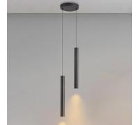 ksxnkhk Suspension LED Noire cylindrique à Long Tube, luminaire de Plafond Minimaliste pour Restaurant, Bureau, Bar, îlot de Cuisine