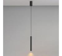 ksxnkhk Suspension LED Noire cylindrique à Long Tube, luminaire de Plafond Minimaliste pour Restaurant, Bureau, Bar, îlot de Cuisine