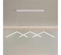 ksxnkhk Suspension linéaire à intensité Variable, Lustre Moderne doré à Ondes Longues, Minimaliste, Blanc (Blanc)