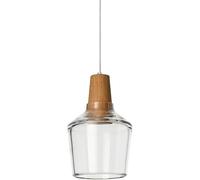 ksxnkhk Suspension Minimaliste à 1 lumière, Abat-Jour en Verre et Bois, luminaire décoratif d'intérieur, idéal pour Une Cuisine, Un Restaurant ou Un îlot de Cuisine