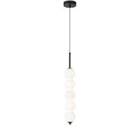 ksxnkhk Suspension Moderne à 5 lumières en Verre Blanc Laiteux, Style années 50, Design linéaire, luminaire Suspendu en cuivre, idéal pour Une Cuisine, Un Bar, Un Plafond ou Une Boule, Cou