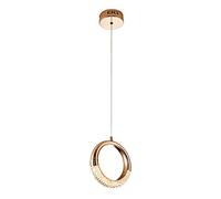 ksxnkhk Suspension Moderne à Anneau doré, plafonnier LED Tricolore à intensité Variable, Petit Lustre de Luxe, Abat-Jour en Acrylique, Lampe Suspendue décorative pour Cuisine (1 lumière)