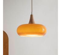 ksxnkhk Suspension Moderne en Verre, luminaire Suspendu réglable en Bois, Suspension de Ferme, Lustre Suspendu de Style Milieu du siècle pour îlot de Cuisine, Salle à Manger, Couloir
