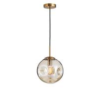 ksxnkhk Suspension Nordique irrégulière en Forme de Boule de Verre, Abat-Jour E27, Design Moderne et créatif, idéal pour Un Restaurant ou Un Couloir (Ambre, 25 cm)