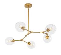 ksxnkhk Suspension réglable, Lustre Moderne Spoutnik 6 lumières E27, Plafond Milieu du siècle pour Couloir, Bar, Cuisine, Salle à Manger - galvanoplastie Gris fumé 5 C'est si Gentil