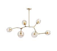 ksxnkhk Suspension réglable, Lustre Moderne Spoutnik 6 lumières E27, Plafond Milieu du siècle pour Couloir, Bar, Cuisine, Salle à Manger - galvanoplastie Gris fumé 5 C'est si Gentil