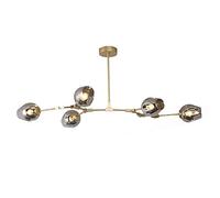 ksxnkhk Suspension réglable, Lustre Moderne Spoutnik 6 lumières E27, Plafond Milieu du siècle pour Couloir, Bar, Cuisine, Salle à Manger - galvanoplastie Gris fumé 5 C'est si Gentil