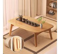 ksxnkhk Table Basse Pliante Japonaise en Bambou, Table Portable et Pliable, Table Tatami Kotatsu, Table Basse pour s'asseoir au Sol, Meuble Japonais (70 x 40 x 36 cm, Naturel)