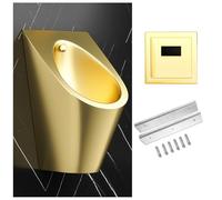 ksxnkhk Urinoir Mural en Acier Inoxydable pour Hommes, Chasse d'eau Intelligente, Anti-Obstruction, Convient aux hôtels, Bars et salles de Bains familiales (doré)