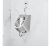 ksxnkhk Urinoir Mural pour Hommes avec Chasse d'eau, urinoir Commercial avec kit de Drainage, urinoirs en Acier Inoxydable pour Toilettes publiques pour Hommes, urinoirs pour Hommes Anti-d