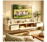 KSYGINXD Meuble TV Flottant, Meuble TV Mural, Meuble TV Bas Debout Ou Suspendu, Console Multimédia TV De Centre De Divertissement, pour Salon Et Bureau(Blanc,260x24x20cm)