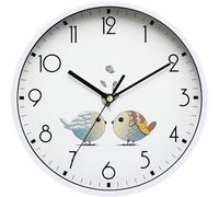 KSYOU Horloge murale ronde de 20 cm, silencieuse et sans tic-tac rétro pour salon, chambre à coucher, cuisine, chambre d'enfant (20 cm), blanc