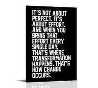 KSYWVCSO Impression sur toile « It's Not About Perfect » - Décoration murale moderne pour chambre à coucher, salon - 20 x 30 cm - Style cadre
