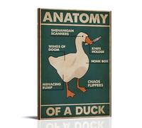 KSYWVCSO Knowledge - Affiche en métal - Anatomie d'un canard - Rétro - Impression sur toile - Décoration murale moderne pour chambre à coucher, salon - 50 x 75 cm - Style cadre
