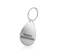 KSZ Médaille Chien et Chat Identification Gravure Personnalisé Prénom Adresse Tel en Acier Inoxydable avec Service Gratuit de Gravure pour (M, Goutte)