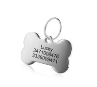 KSZ Médaille Chien et Chat Identification Gravure Personnalisé Prénom Adresse Tel en Acier Inoxydable avec Service Gratuit de Gravure pour (M，OS)
