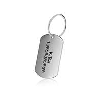 KSZ Médaille Chien et Chat Identification Gravure Personnalisé Prénom Adresse Tel en Acier Inoxydable avec Service Gratuit de Gravure pour (L, Rectangle)