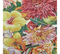 Kt KILOtela - Tissu d'Ameublement, Jacquard Gobelin, Coussins, Rideaux, Accessoires, Déco, Fauteuils, Canapés, 100 cm Longueur x 280 cm Largeur, Tropical, Multicolore ─ 1 Mètre