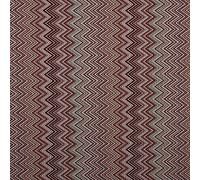 Kt KILOtela - Tissu d'ameublement - Jacquard - Mesure: 100 cm Longueur x 280 cm Largeur | Zig Zag - Grenat, Bleu, Marron ─ 1 mètre