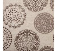 Kt KILOtela - Tissu en toile imprimée, décoration, tapisserie, coussins, rideaux, couvre-lit, sacs, nappes, travaux manuels, 100 cm de long x 280 cm de large, mandalas, tatouage, marron - 1 mètre