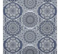 KT KILOtela - Tissu en Toile imprimée - Décoration, Tapisserie, Coussins, Rideaux - Largeur 280 cm - Longueur au Choix de 50 à 50 cm | Mandalas - Gris, Bleu