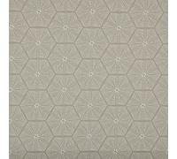 Kt Kilotela Tissu en toile imprimée numérique - Half Panama 100 % coton biologique, Oeko-Tex Standard 100 - 100 cm de long x 280 cm de large - Étoiles hexagonales Darwin - Marron gris - 1 m