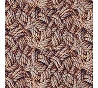 Kt KILOtela - Tissu en toile imprimée numérique - Panama 100 % coton - Coupon de 100 cm de long x 140 cm de large | Cordes - Marron - 1 mètre