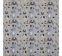 Kt KILOtela - Tissu Toile Imprimé, Décoration Intérieure, Assises de Fauteuils, Rideaux, Coussins, Galettes de Chaises, 100 cm Longueur x 280 cm Largeur, Chiens, Bleu, Gris, Marron - 1 Mètre