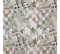 Kt KILOtela - Tissu Toile Imprimé Numérique, Coton Biologique, Assises de Fauteuils, Rideaux, Coussins, Galettes de Chaises, 100 cm Longueur x 280 cm Largeur, Collage Géométrique, Marron - 1 mètre