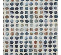 KT KILOtela - Toile imprimée numérique, Half Panama Coton Biologique, Standard 100 by Oeko-Tex, 100 cm de Long x 280 cm de Large | Koloa, Geométrique Topos - Bleu 1 m
