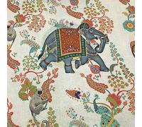 Kt KILOtela - Toile imprimée numérique, Half Panama Coton, Décoration, Tapisserie, Coussins, Rideaux, Couvertures, Nappes, Largeur 280 cm, Longueur au choix de 50 en 50 cm, Éléphants, Combinaisons