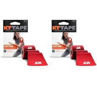 KT Tape Original 20 Strip Ruban de kinésiologie prédécoupé en Coton Unisexe, Rouge, Taille Unique (Lot de 2)