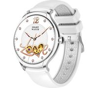 KT67 montre de sport intelligente multifonctionnelle 1,39 pouces TFT plein écran tactile 360 * 360 haute résolution rappel du cycle menstruel féminin, coque argentée, adhésif gris et blanc