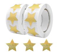 KtbeYTi 1000 Pièces 25 mm Autocollants en Forme D'étoiles, D'étoile de Scintillement Étiquette Autocollant, pour Les Anniversaires, Saint-Valentin, Mariage, Album Scrapbooking DIY, Golden