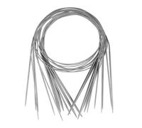 KtbeYTi 11 Pièces 60 cm Aiguilles à Tricoter Circulaires, Acier Inoxydable Ensemble d'Aiguilles à Tricoter avec Jauge D'Aiguille 11 Taille 1,5 mm à 5 mm, pour Débutants, Les Projets de Tricot