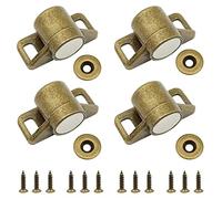 KtbeYTi 4 Pièces Bronze Loqueteau Magnétique Aimants de Porte D'Armoire Loquet Magnetique en Alliage de Zinc, pour Meuble, Armoire, Cabinet etc