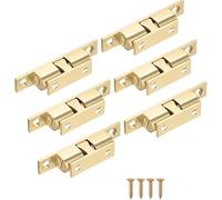 KtbeYTi 6 Pièces Réglables Cuivre Aimants Loqueteaux Magnétiques Loqueteau à Bille avec Vis pour Les Portes D'armoires de Cuisine Porte de Meubles (Doré)