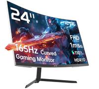 KTC 24 inch 1500R Curved Gaming Monitor 165Hz 1ms FHD 1080p VA Tilt Adaptive Sync HDR 110% sRGB DP/HDMI,VESA for Gaming Home Office Business PS5 PC Monitors